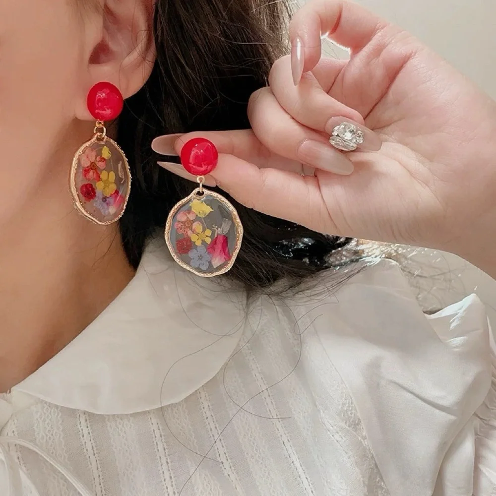 3/$20 Boho Chic Bold Whimsical Feminine Dried Flower Drop Earrings